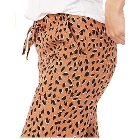 Women's Linen Blend Drawstring Wide Leg Pant - Picture 3 of 5